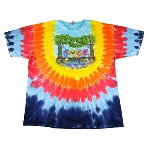 Vintage Grateful Dead Shirt Mens 2XL Rainbow Tie Dye Dancing Bears Sundog 1997